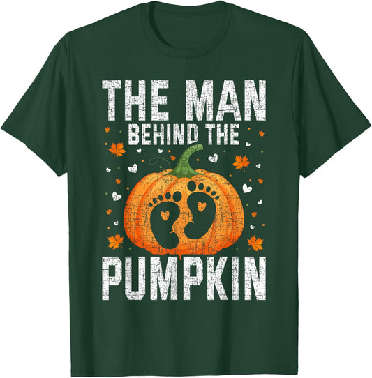 Pregnant Thanksgiving Costume for Dad Expecting Lil Pumpkin T-Shirt - T-Shirt | Forest