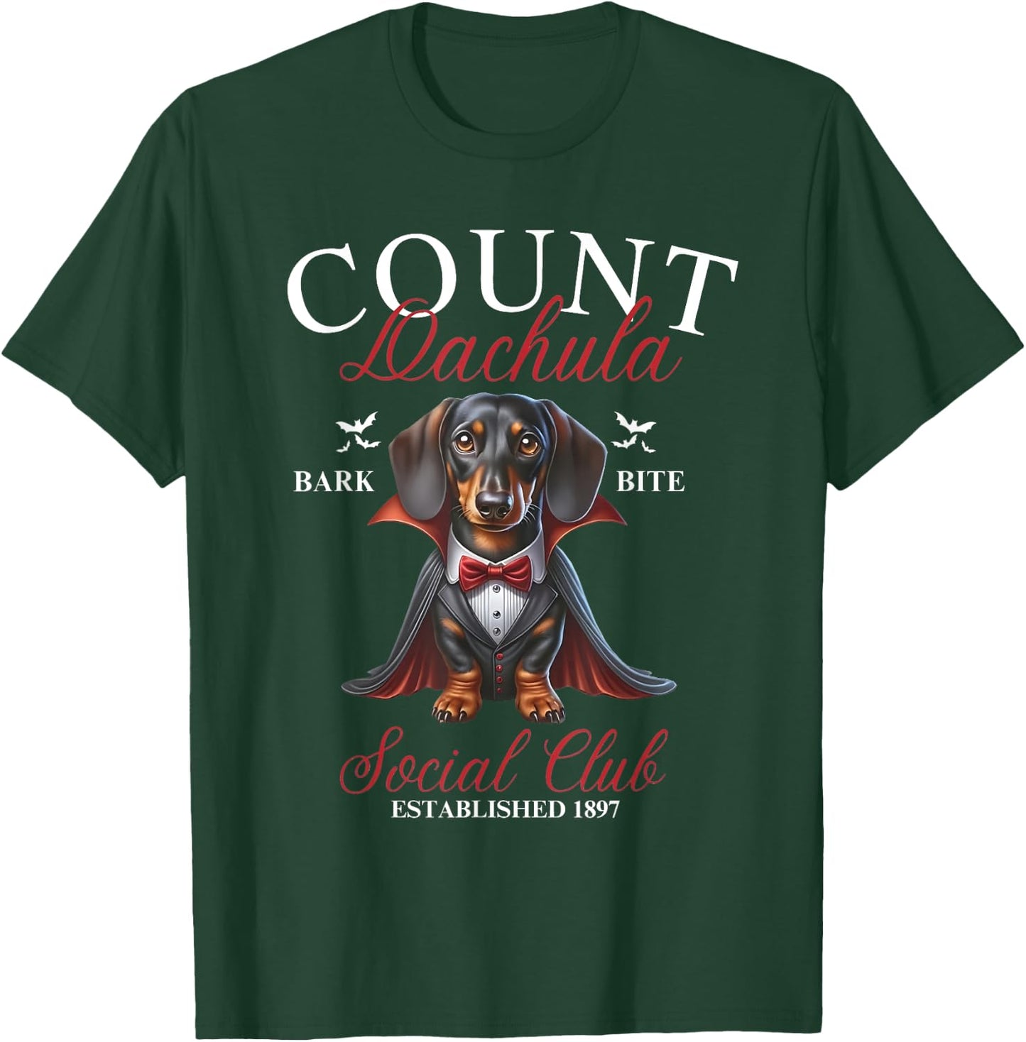 Dachshund Halloween Social Club Halloweenie Weiner Men Women T-Shirt - T-Shirt | Forest