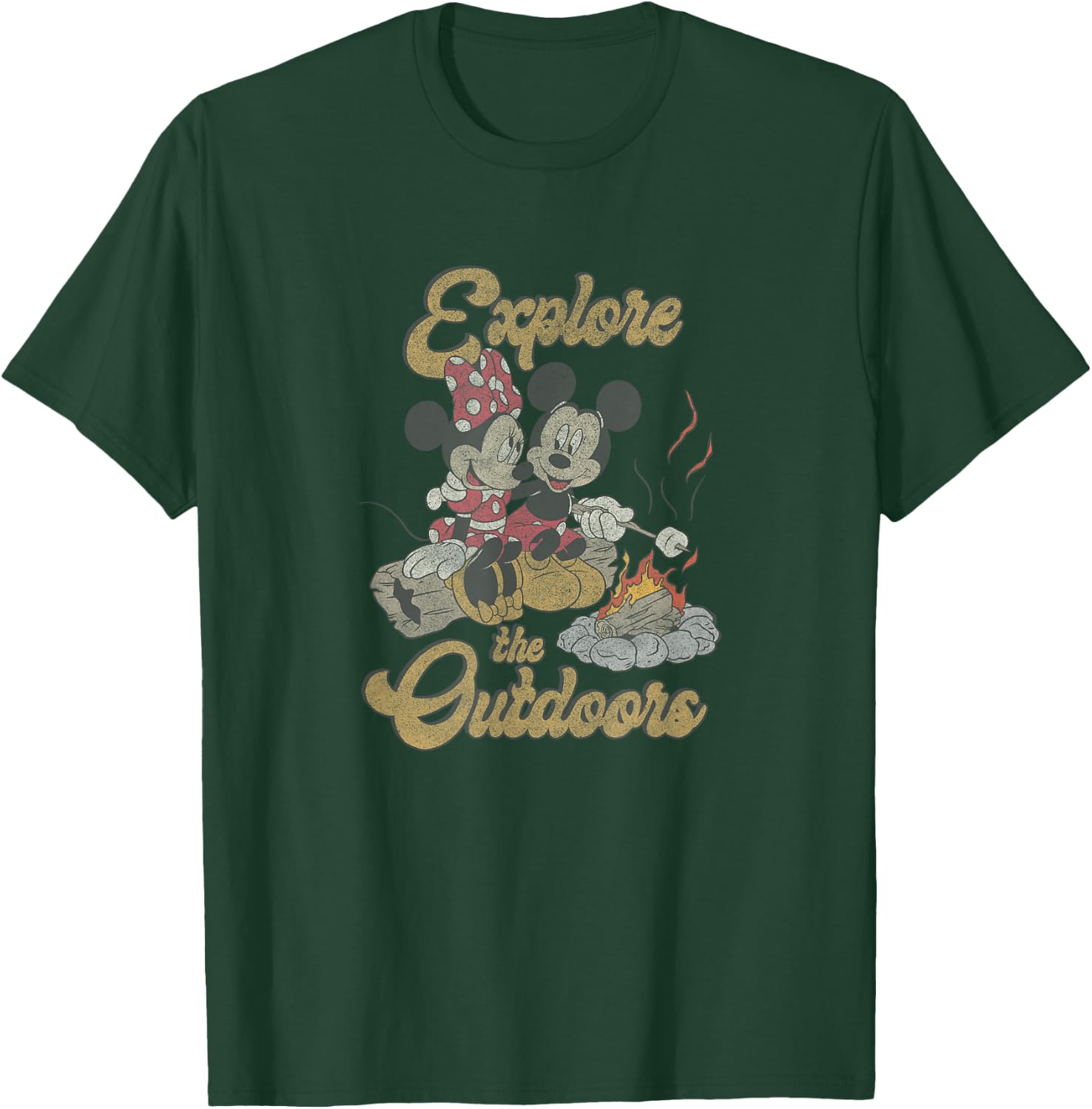 Disney Mickey & Minnie Campfire Explore The Outdoors T-Shirt - T-Shirt | Forest
