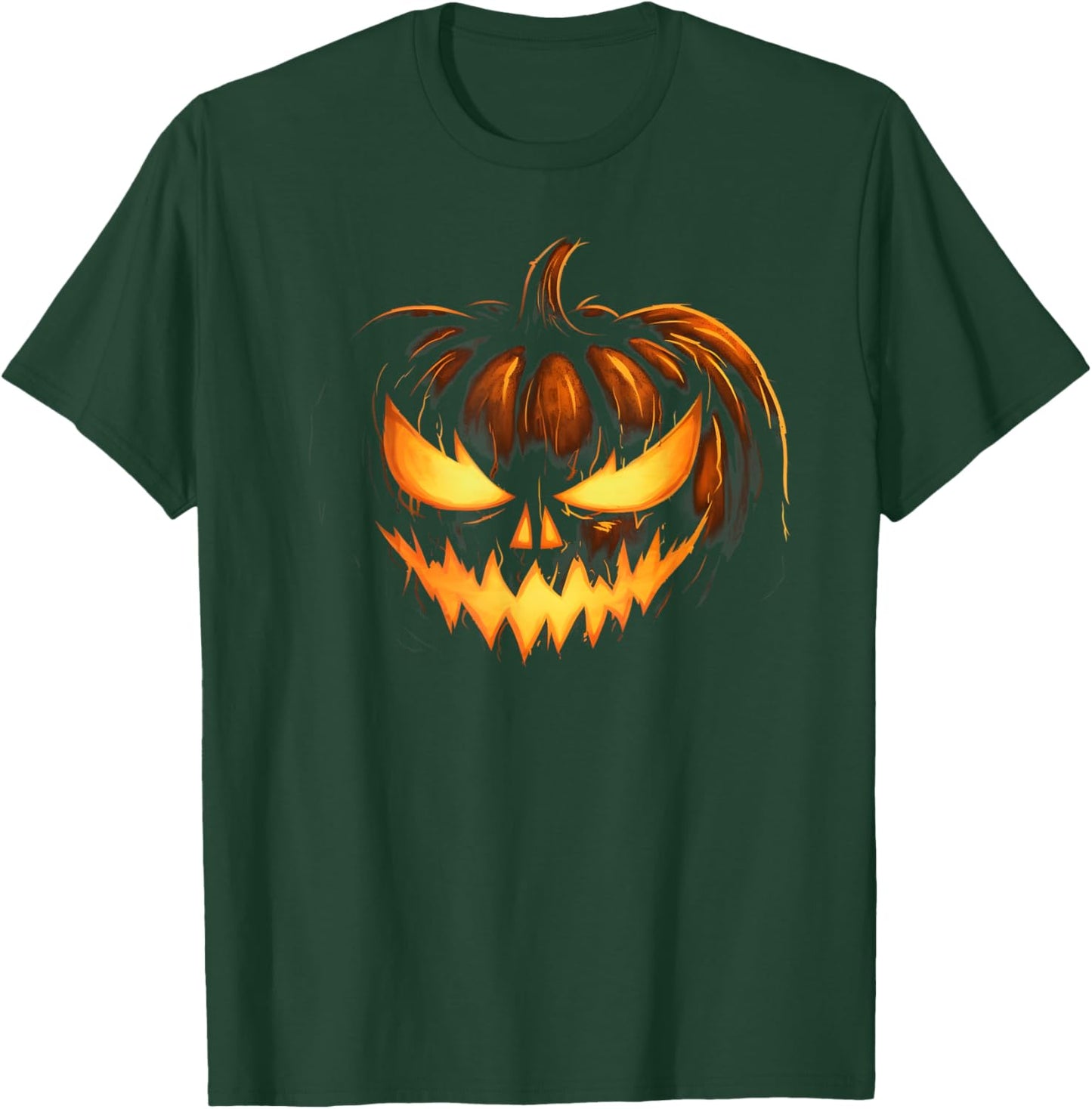 Scary Carved Pumpkin Face Jack O Lantern Halloween Costume T-Shirt - T-Shirt | Forest