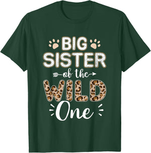Big sister of wild one birthday girl matching family party T-Shirt - T-Shirt | Forest
