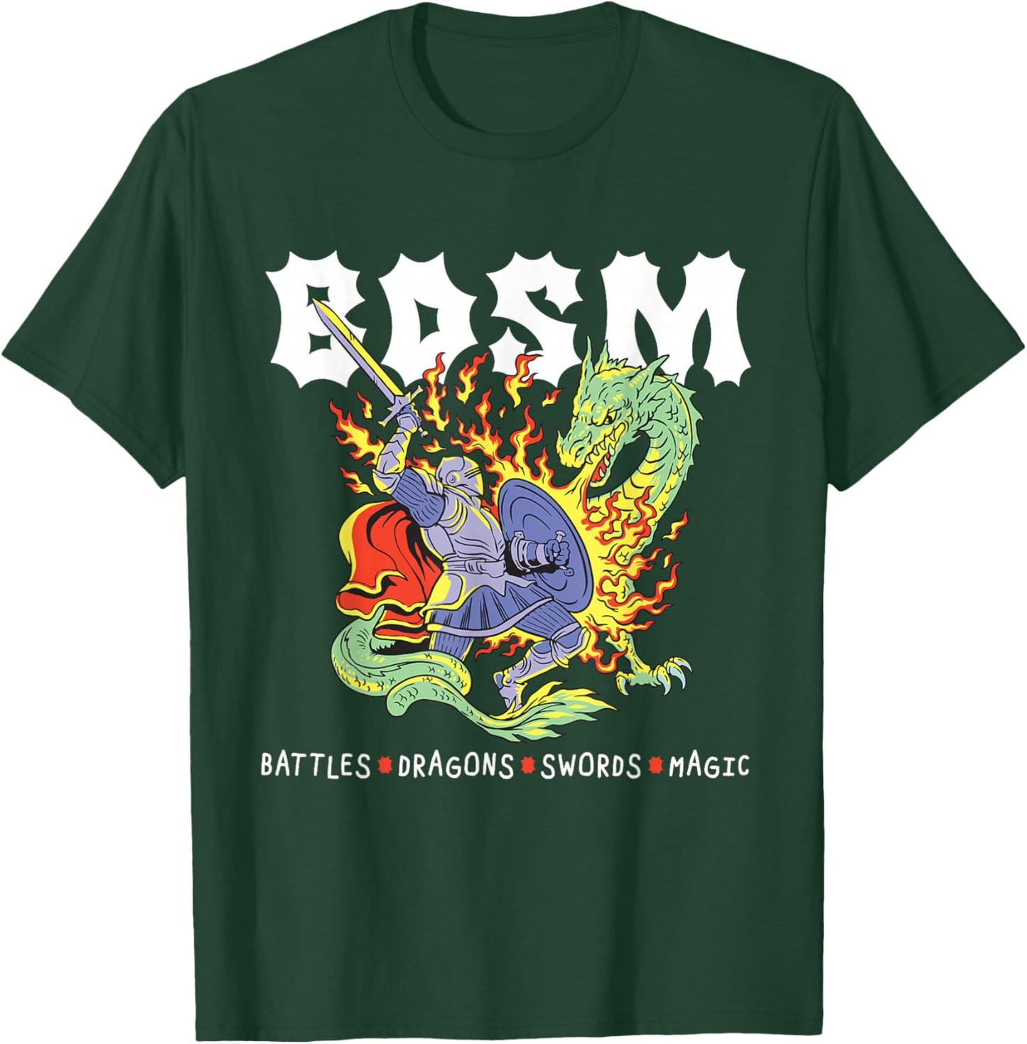 BDSM Battles Dragons Swords Magic RPG Fantasy Knight Dragon T-Shirt - T-Shirt | Forest