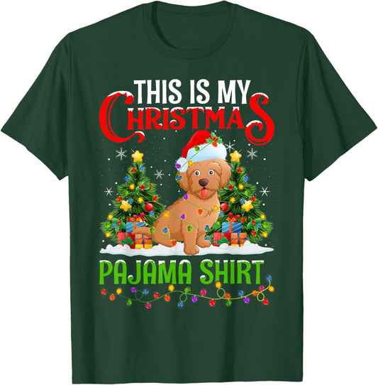 Maltipoo Dog Xmas Lights This Is My Christmas Pajama T-Shirt - T-Shirt | Forest