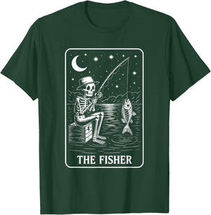 The Fisher Tarot Card Skeleton Fishing Lover Funny Gift T-Shirt - T-Shirt | Forest