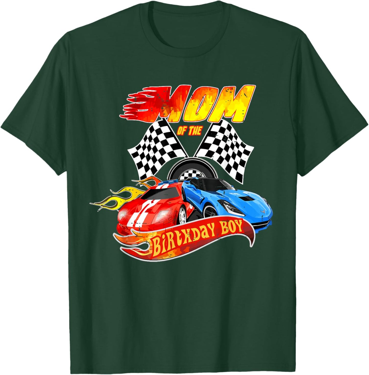 Mom Of The Birthday Boy Race Car Birthday Party Racing Cute T-Shirt - T-Shirt | Forest