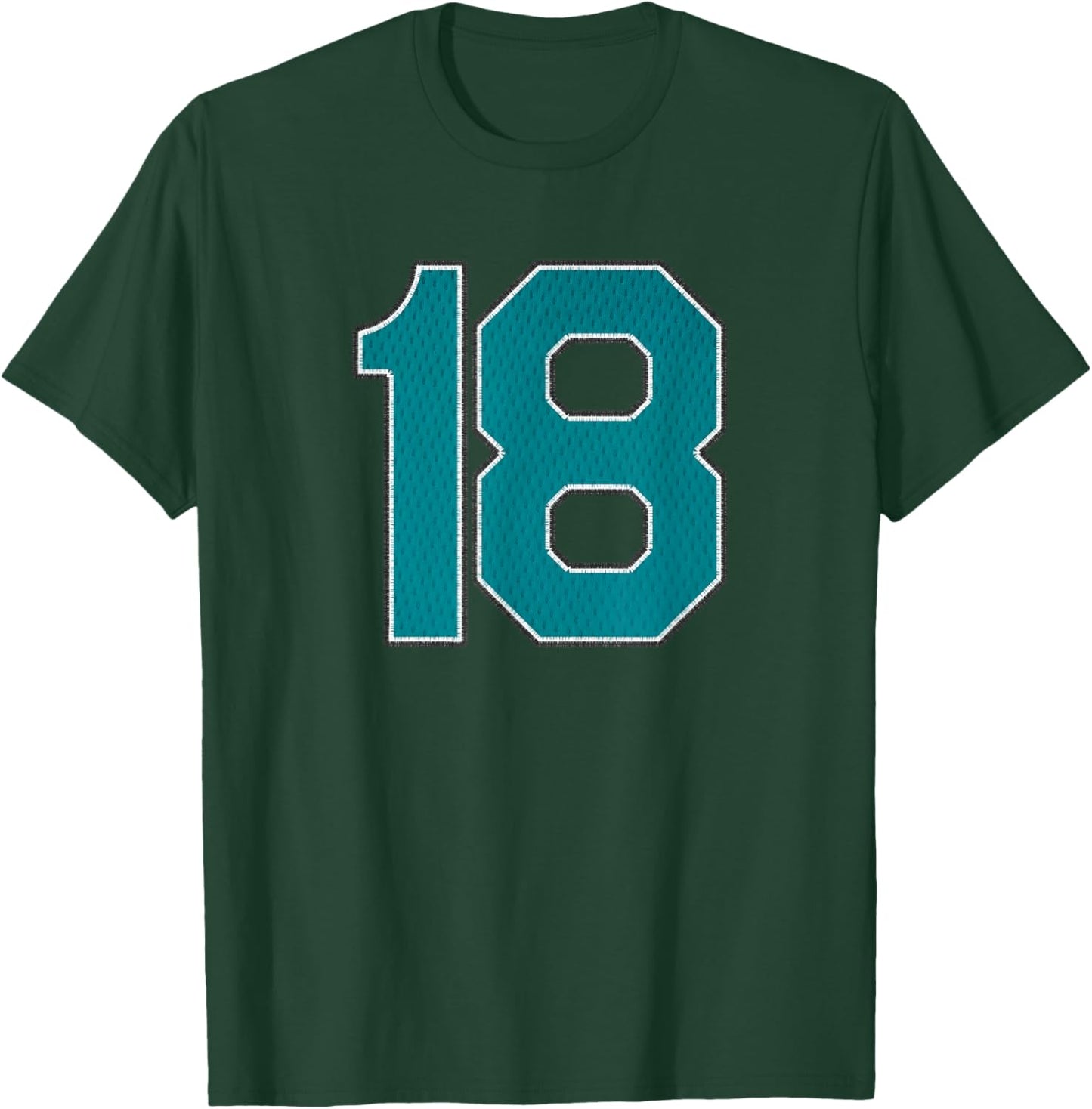 Player Teal Number 18 Sports Team Fan Wear Supporter T-Shirt - T-Shirt | Forest