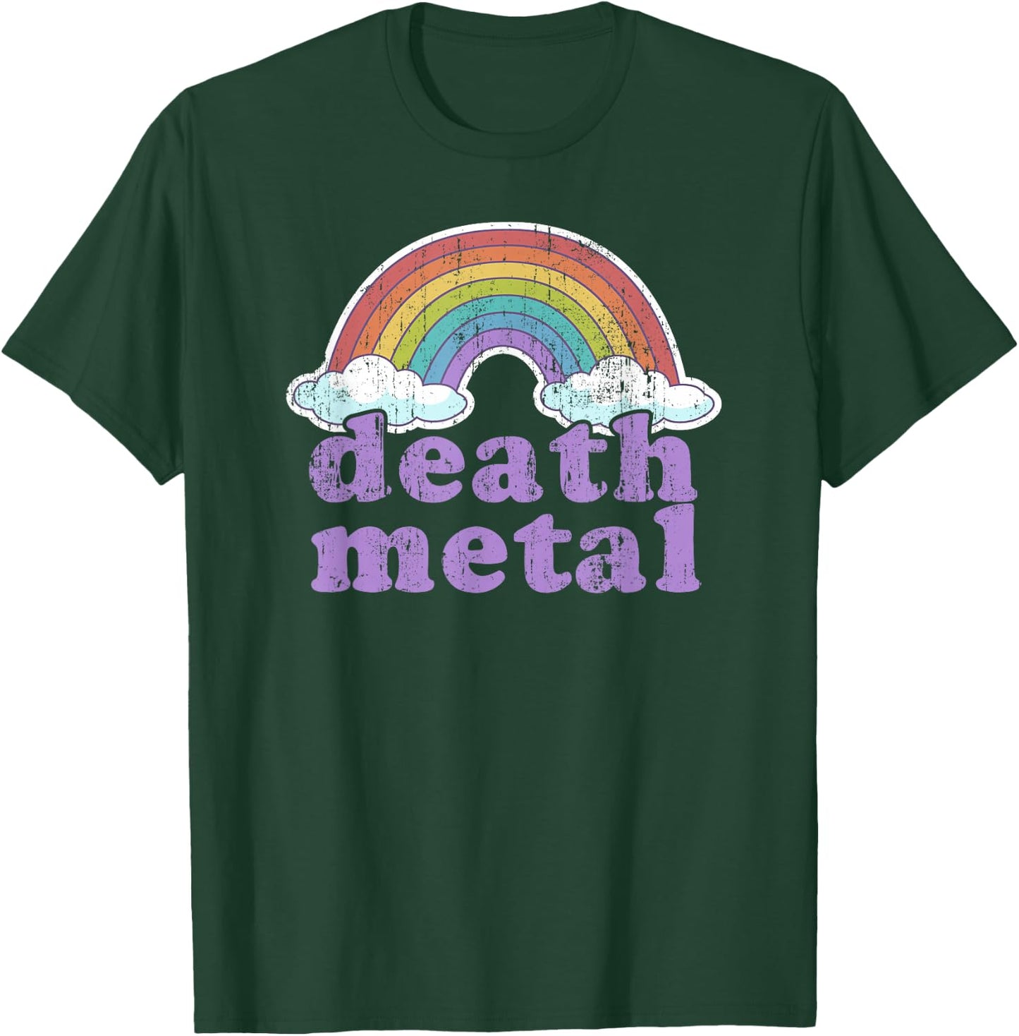 Death Metal Rainbow Funny Retro Vintage Love Music Metalhead Small T-Shirt - T-Shirt | Forest