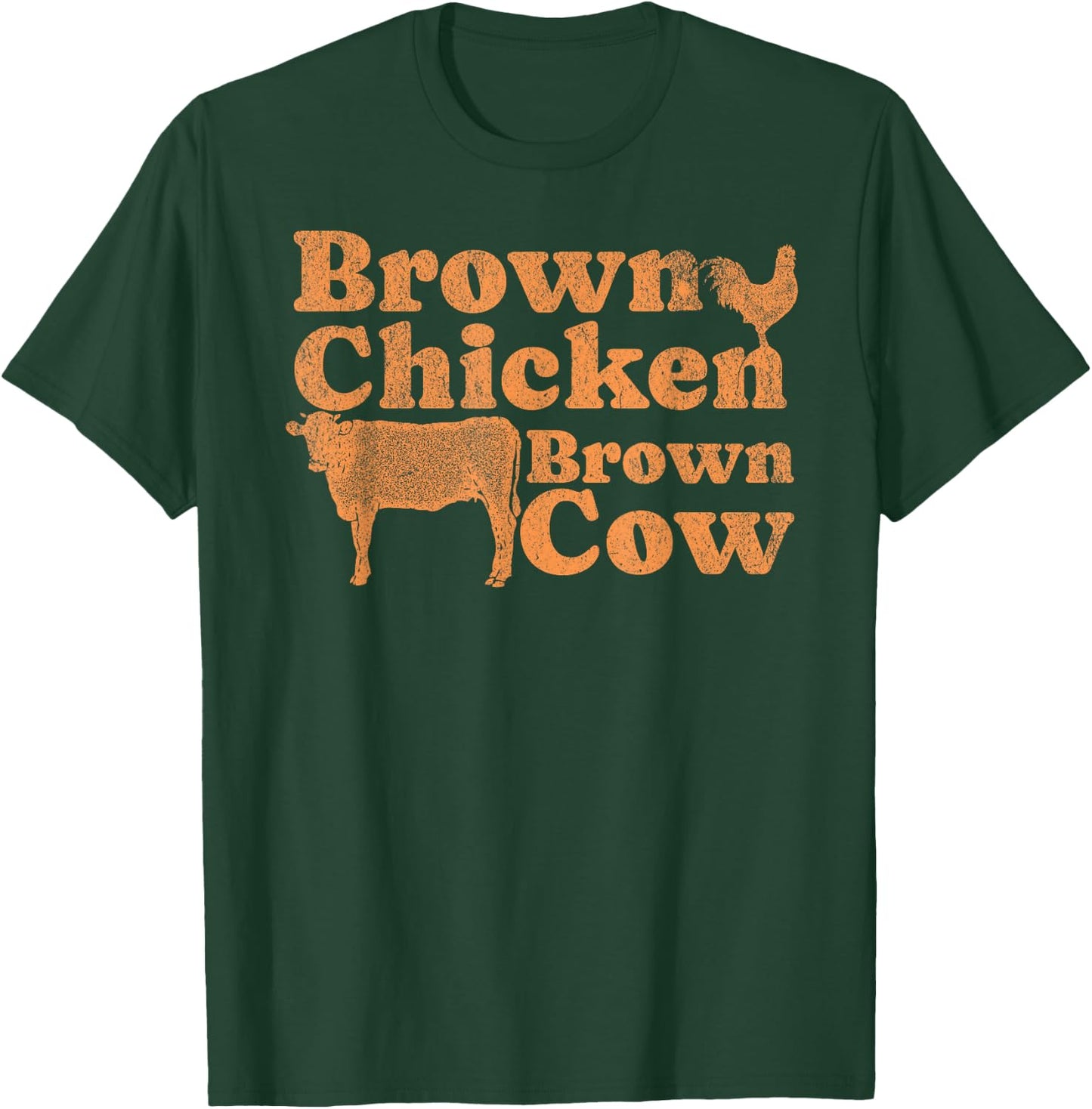1970s Music Bow Chicka Wow Wow Joke Brown Chicken Brown Cow T-Shirt - T-Shirt | Forest