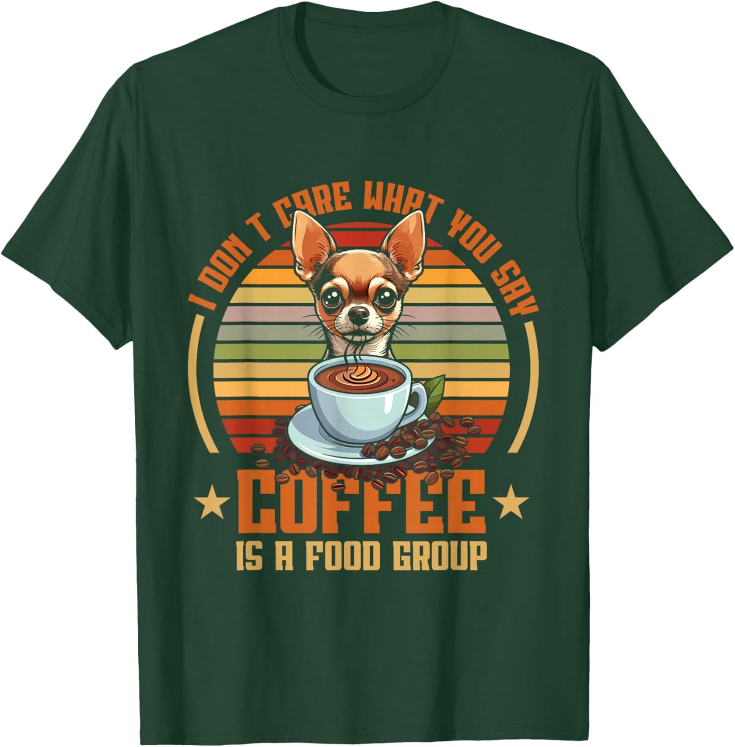 Retro Chihuahua Coffee T-Shirt - T-Shirt | Forest