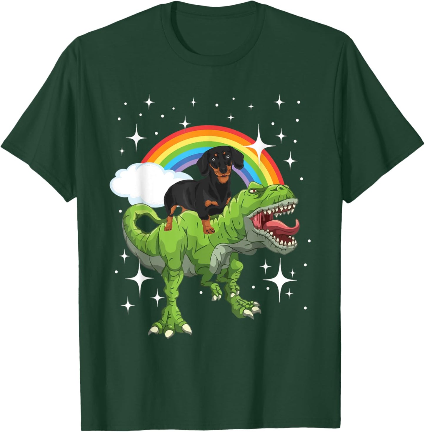 Dinosaur And Dachshund - Trex Dog Lover Puppy Trainer Men Women Kids T-Shirt - T-Shirt | Forest