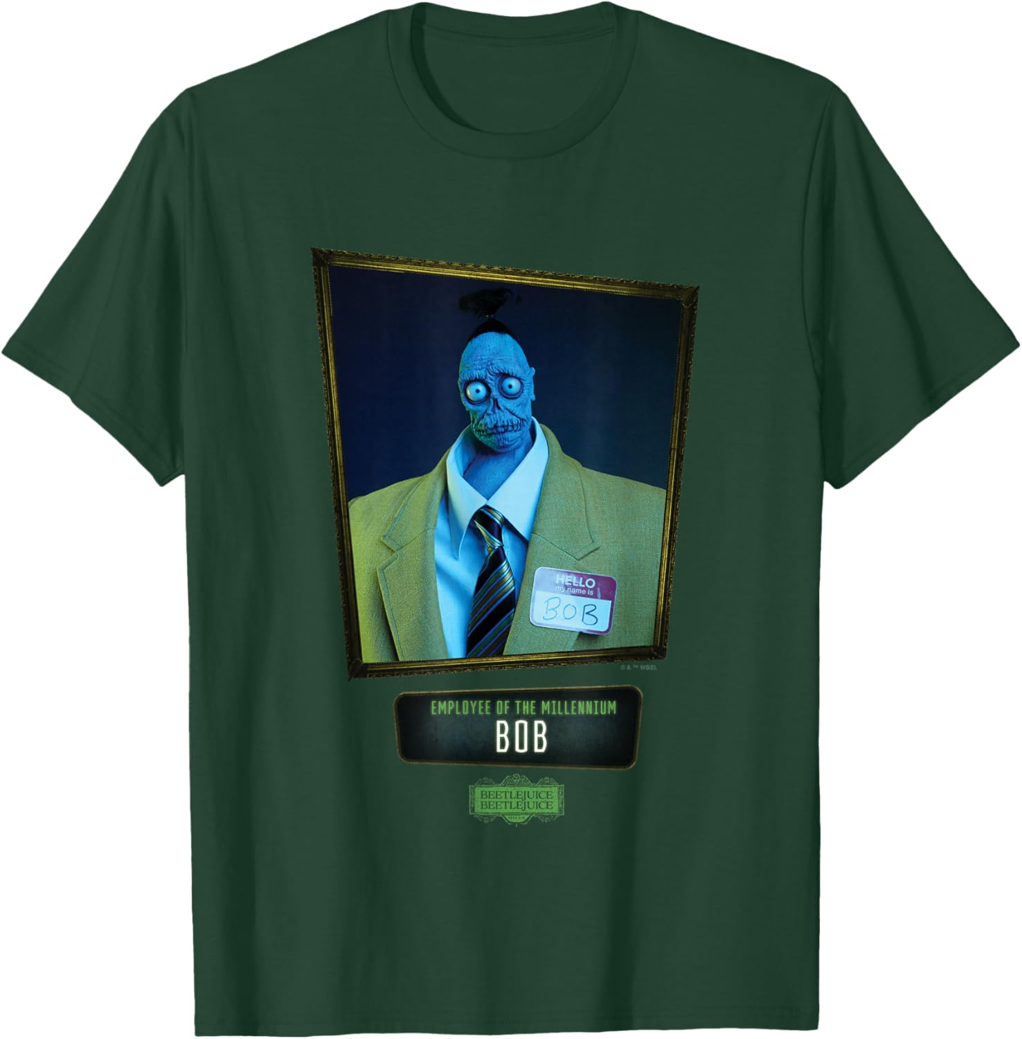 Beetlejuice Beetlejuice Employee Of The Millennium Bob , Small, Black T-Shirt - T-Shirt | Forest