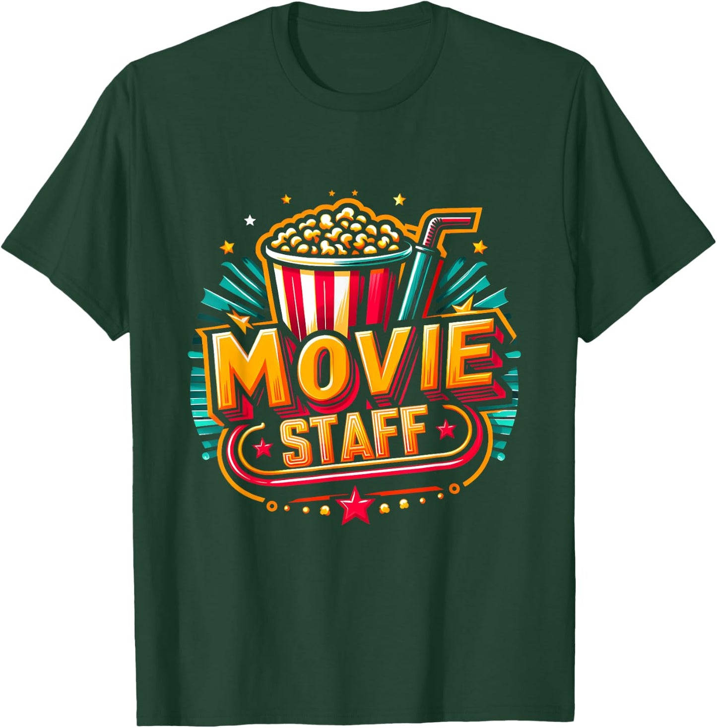 Movie Staff Party Night Behind The Scene Awesomeness Popcorn T-Shirt - T-Shirt | Forest
