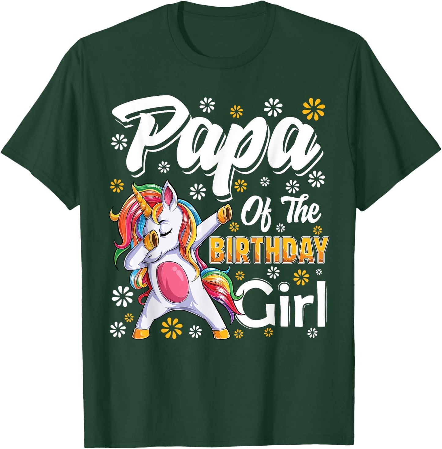 awesome dabbing unicorn birthday Papa Family Matching T-Shirt - T-Shirt | Forest