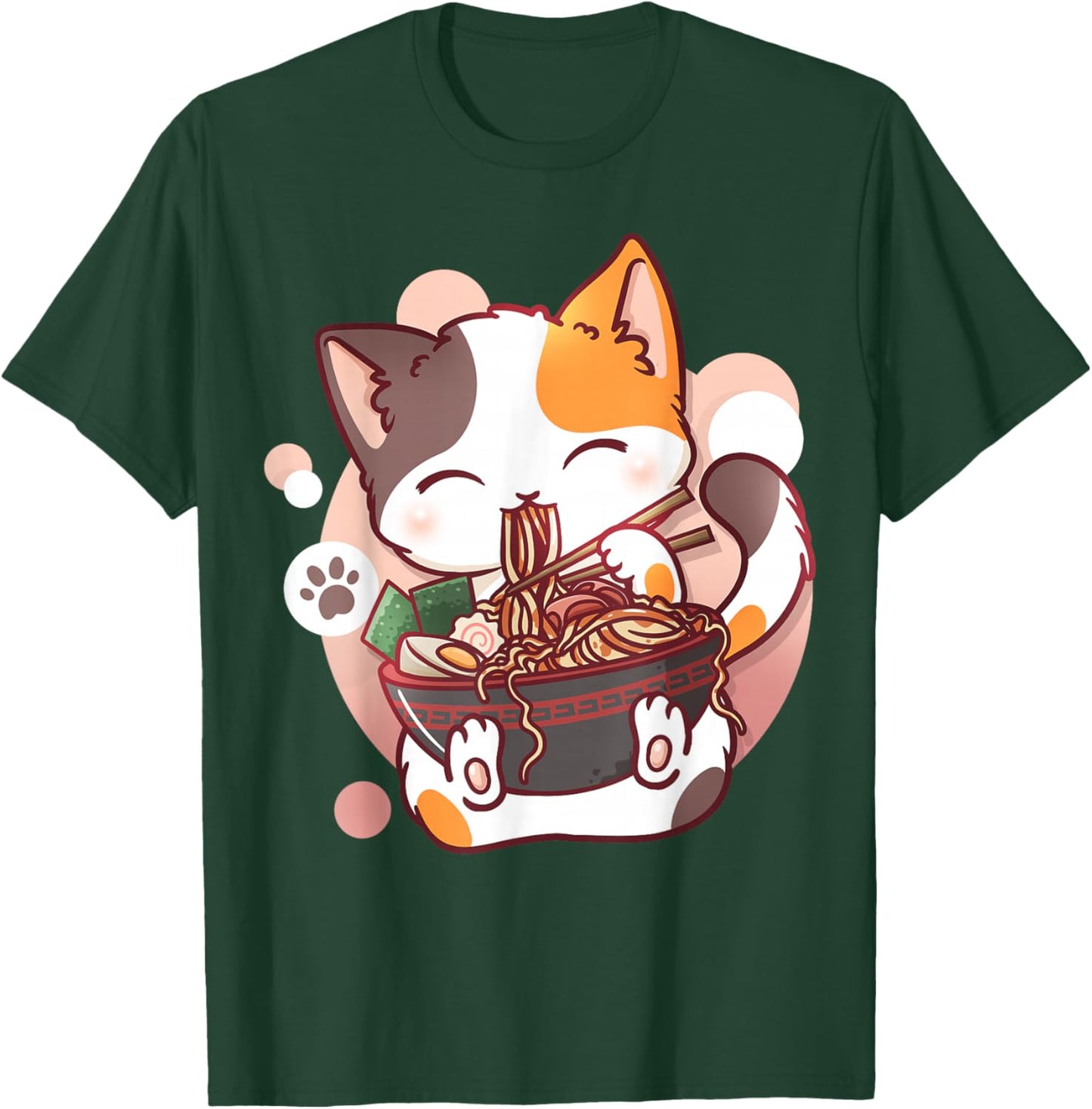Ramen Cat Anime Kawaii Neko Japanese T-Shirt - T-Shirt | Forest