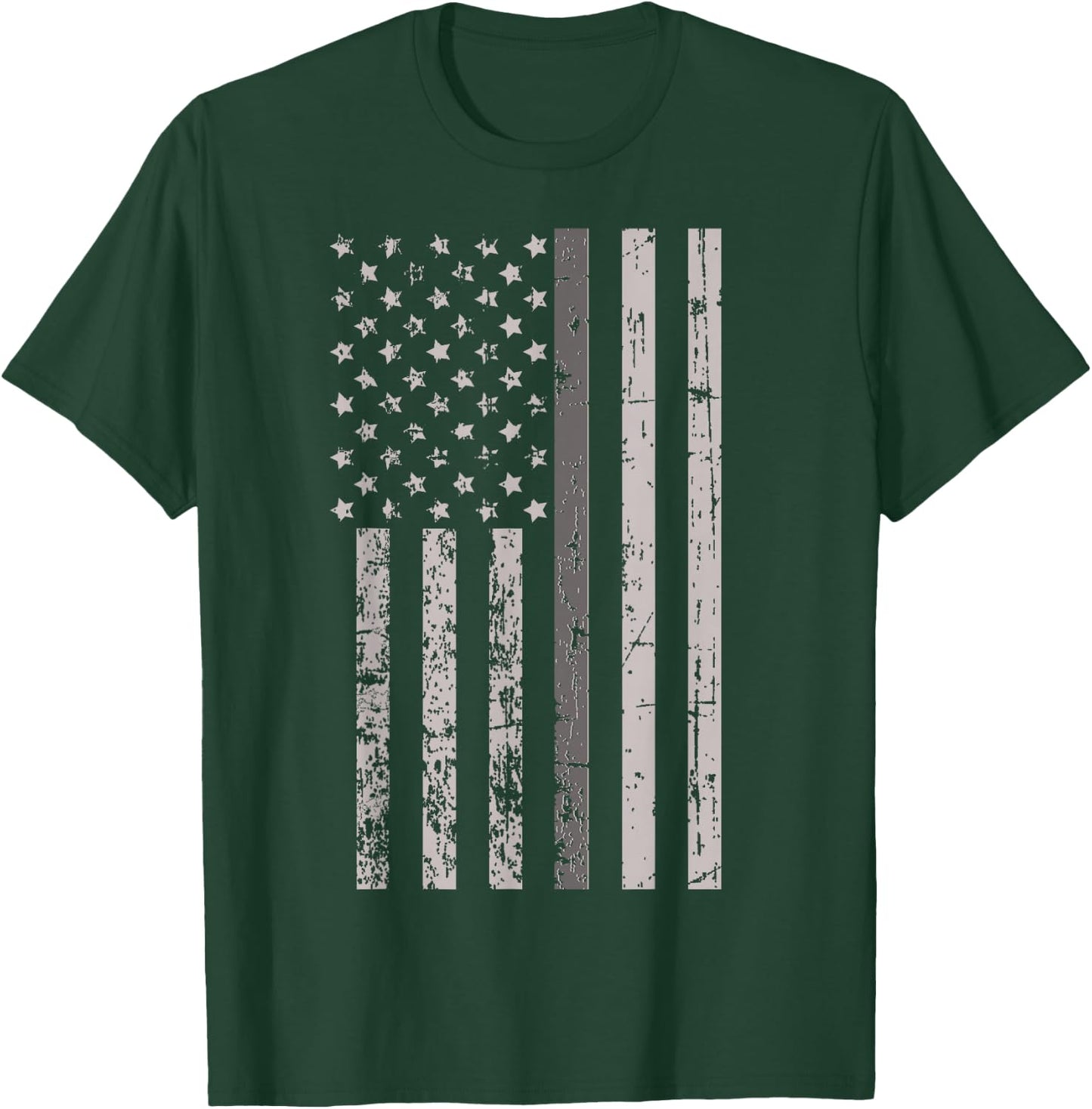 Corrections Officer Gifts Shirt Flag Thin Silver Gray Line T-Shirt - T-Shirt | Forest