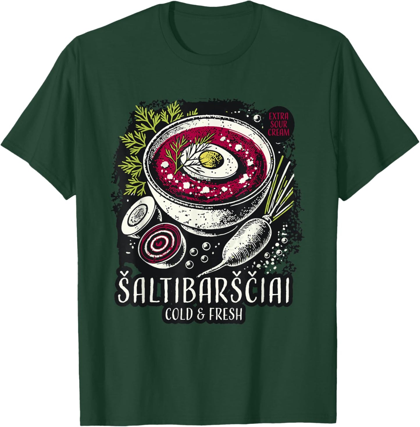 Lithuanian Cold Pink Soup Saltibarsciai Lietuva T-Shirt - T-Shirt | Forest