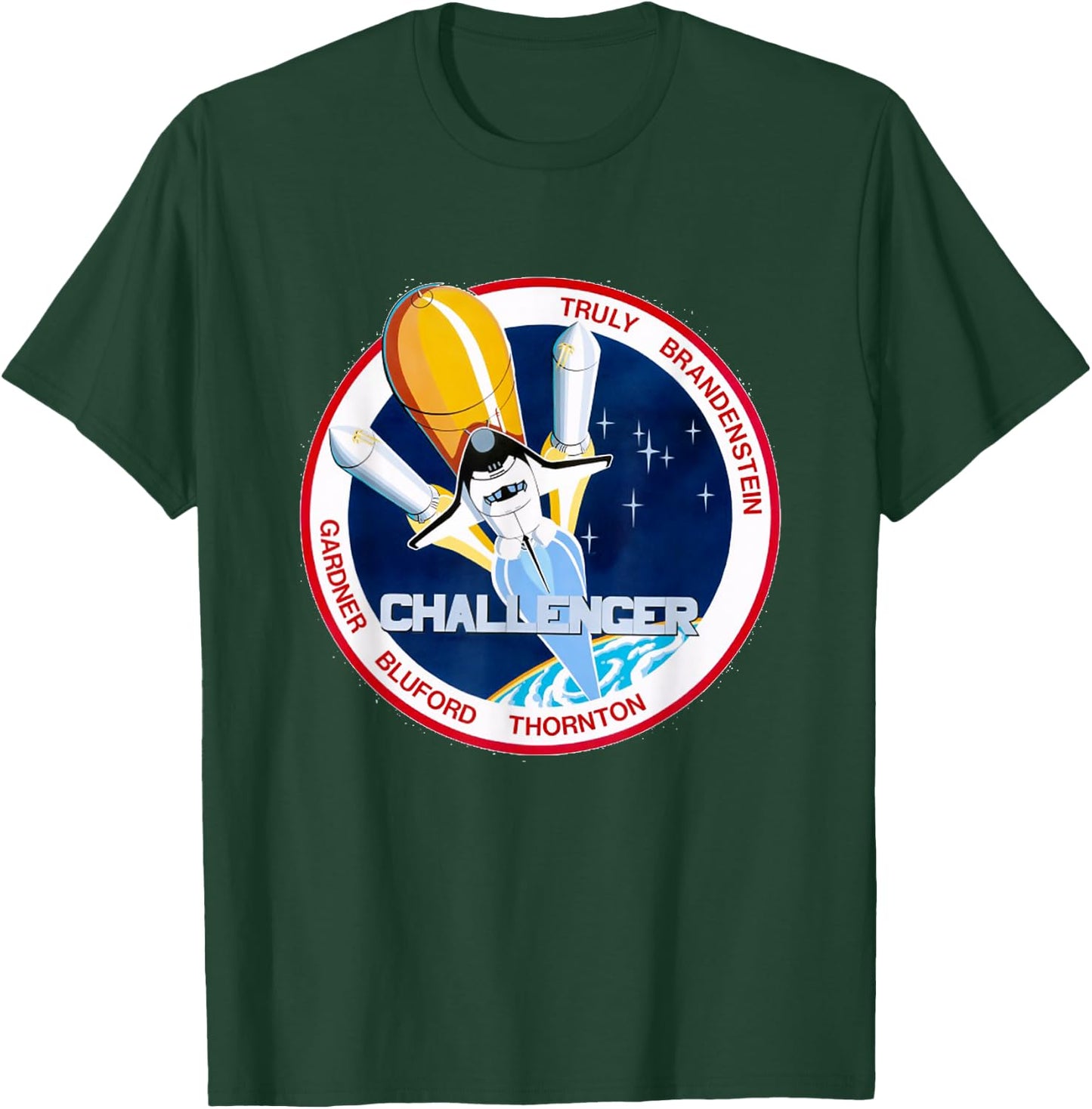 NASA space t shirt RETRO Challenger Shuttle mission T-Shirt - T-Shirt | Forest