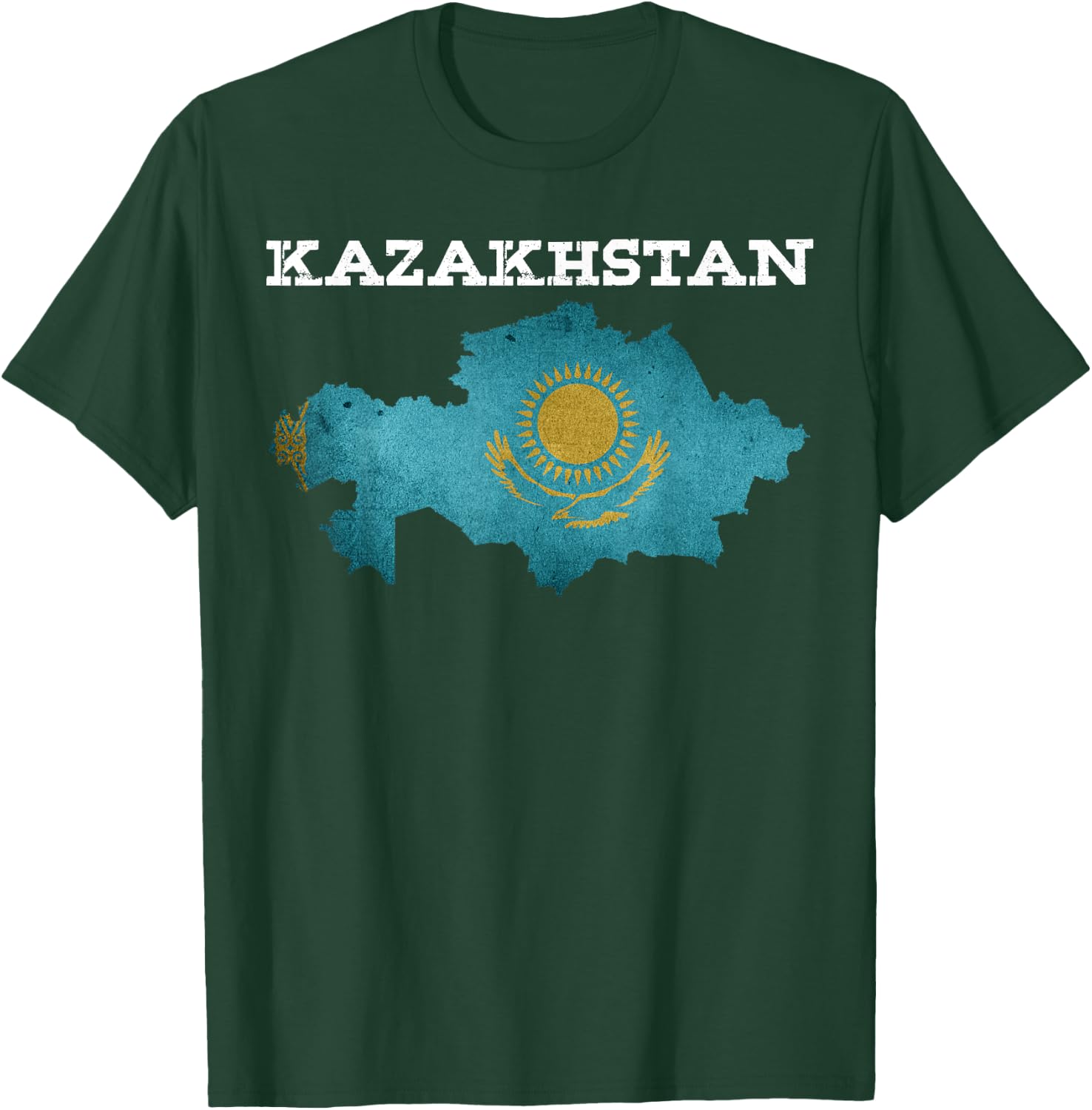 Kazakhstan Patriotic Heritage Eagle Kazakh Flag Gift Women Kids Men T-Shirt - T-Shirt | Forest