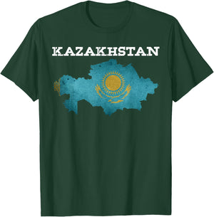 Kazakhstan Patriotic Heritage Eagle Kazakh Flag Gift Women Kids Men T-Shirt - T-Shirt | Forest