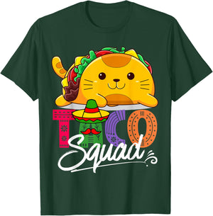 Cat Taco Squad Cinco De Mayo Cute Funny Mexican Food Lover T-Shirt - T-Shirt | Forest