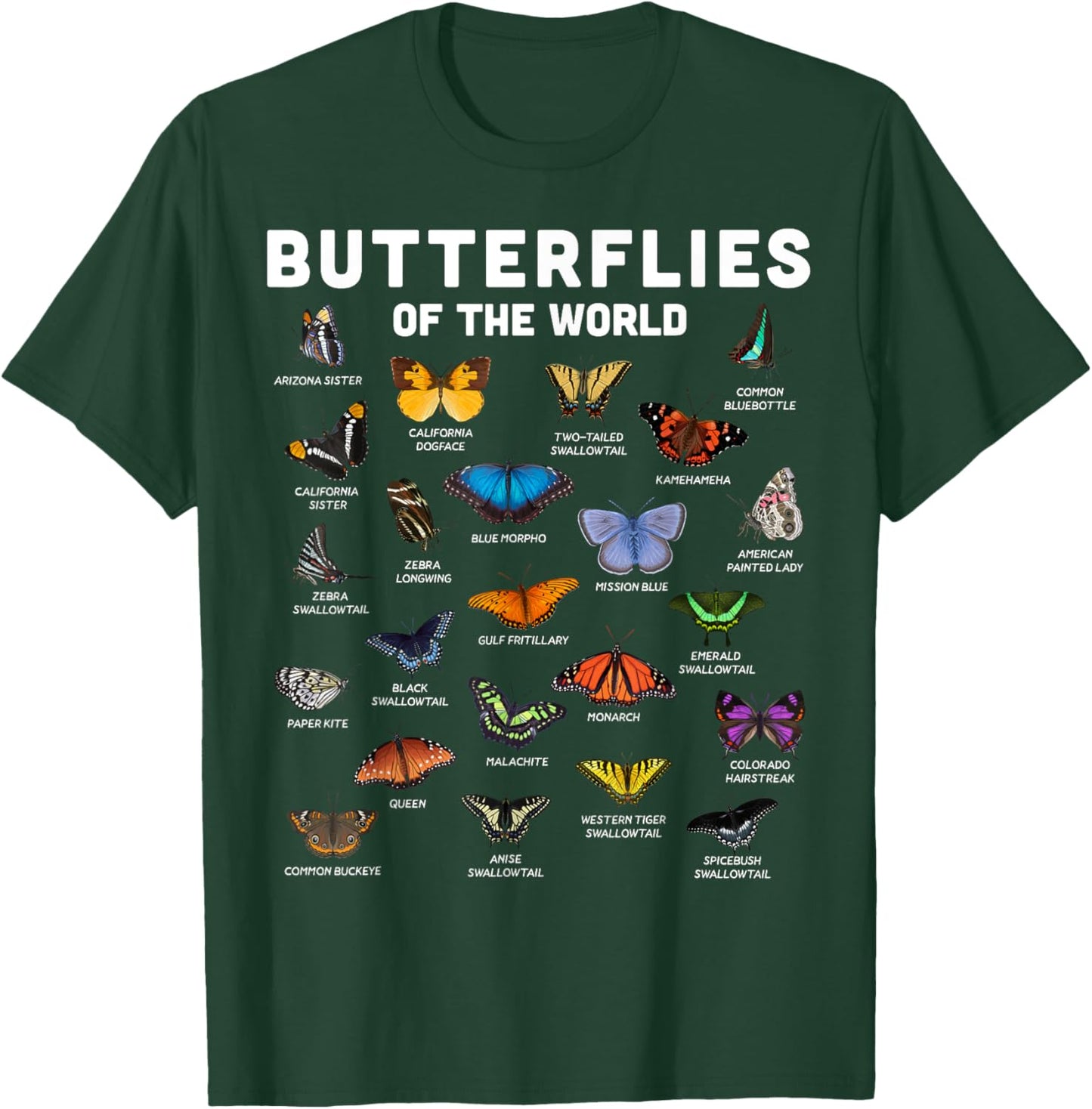 Butterfly Shirt Butterflies Of The World Butterfly Lover T-Shirt - T-Shirt | Forest