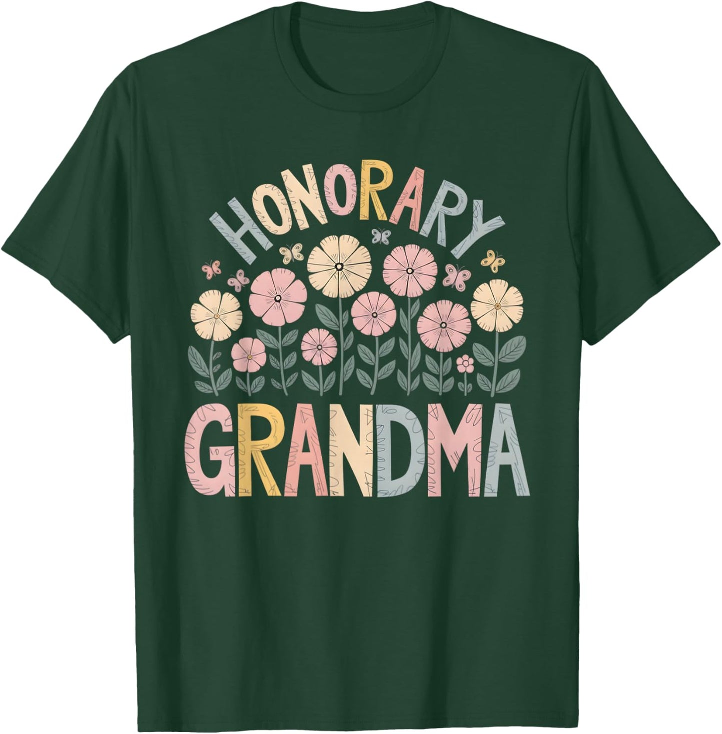 Honorary Grandma Floral T-Shirt - T-Shirt | Forest