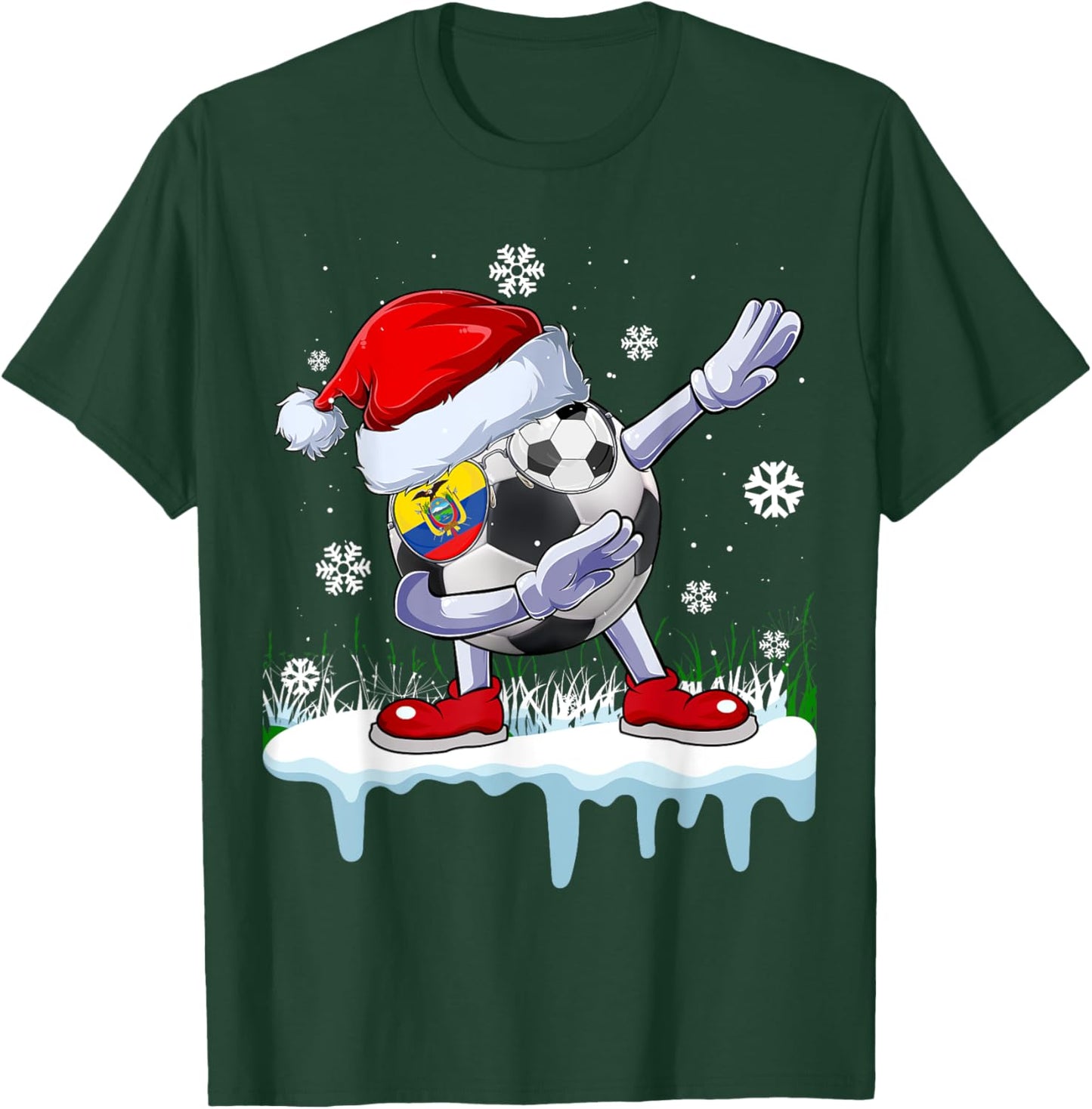 Funny Santa Soccer Dabbing Ugly Christmas Sweater T-Shirt - T-Shirt | Forest