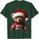 Teddy Bear With Santa Hat Christmas Xmas Lover Kids Toddlers T-Shirt - T-Shirt | Forest