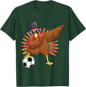 Cute Funny Soccer Thanksgiving Dabbing Turkey Dab Boys Gifts T-Shirt - T-Shirt | Forest