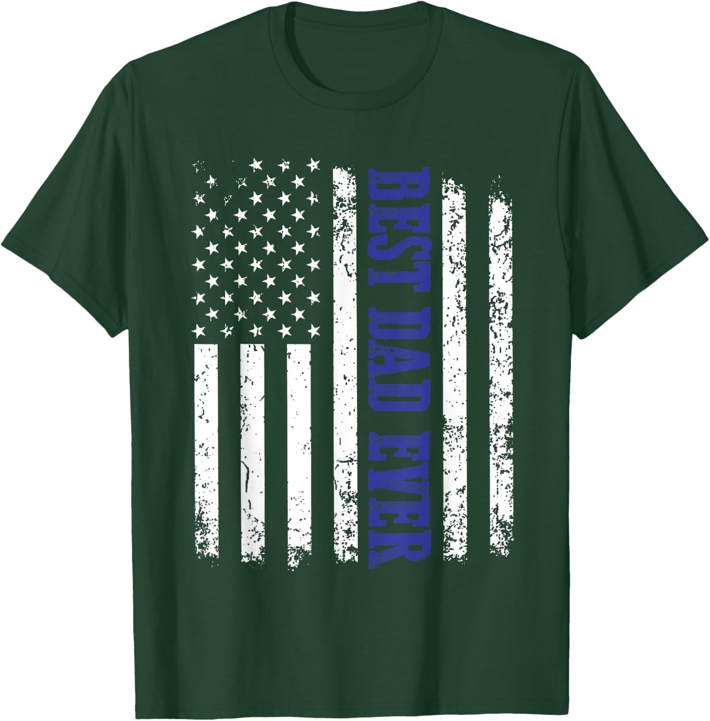 Best Dad Ever American Flag Police Father's Day T-Shirt - T-Shirt | Forest