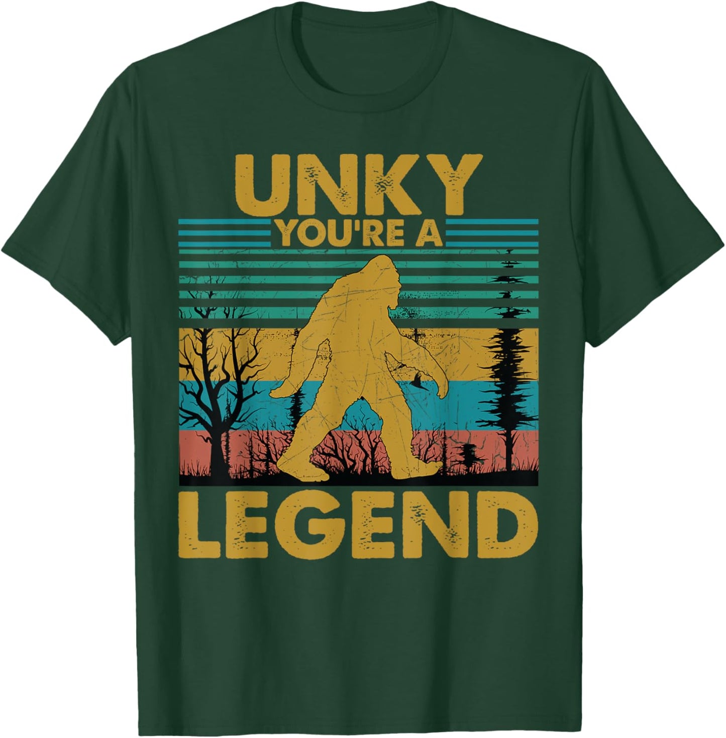 Unky You're A Legend Retro Vintage Bigfoot Uncle T-Shirt - T-Shirt | Forest