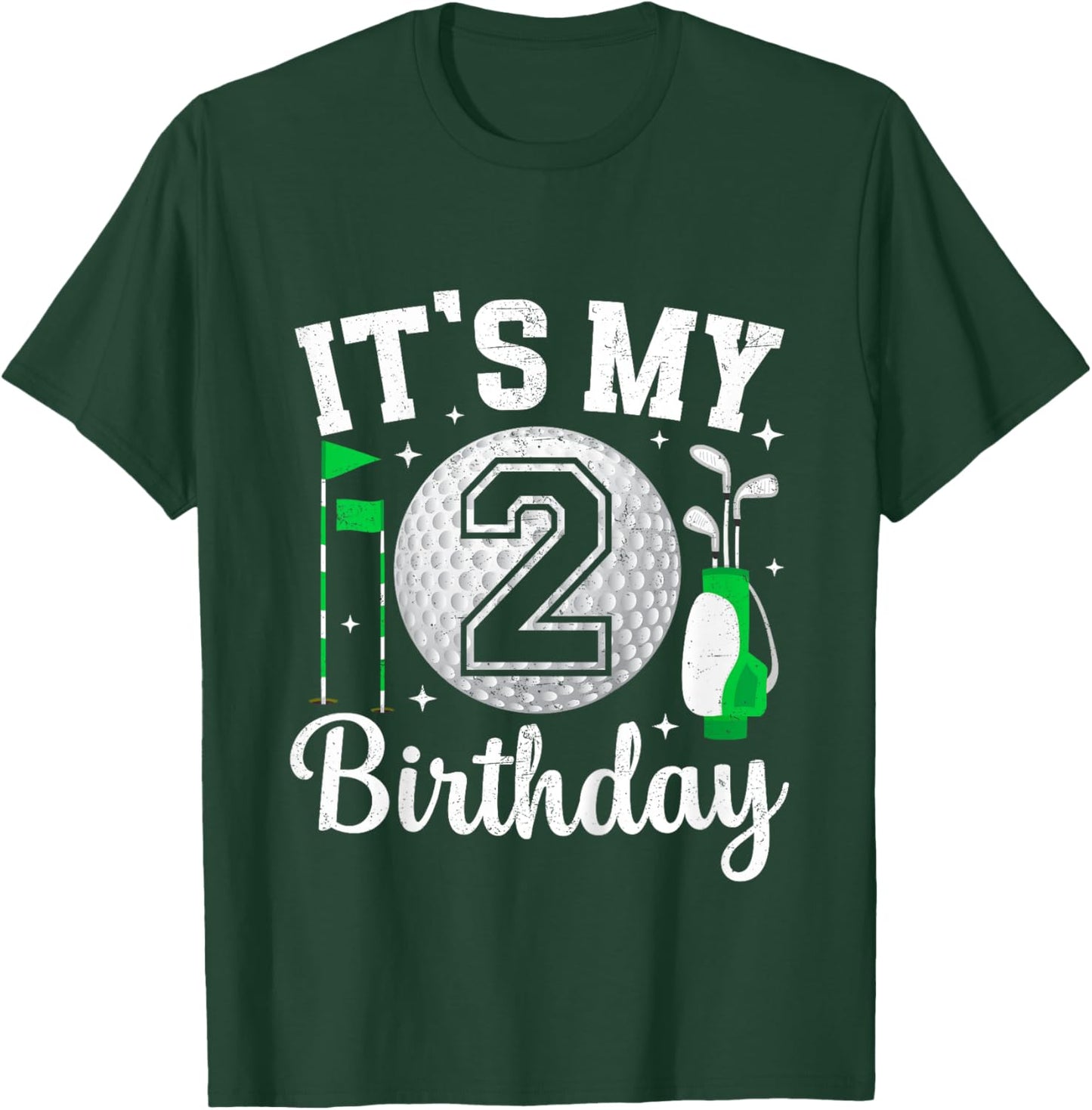 Kids It's My 2nd Birthday Golf 2 Year Old Golf Player Birthday T-Shirt - T-Shirt | Forest