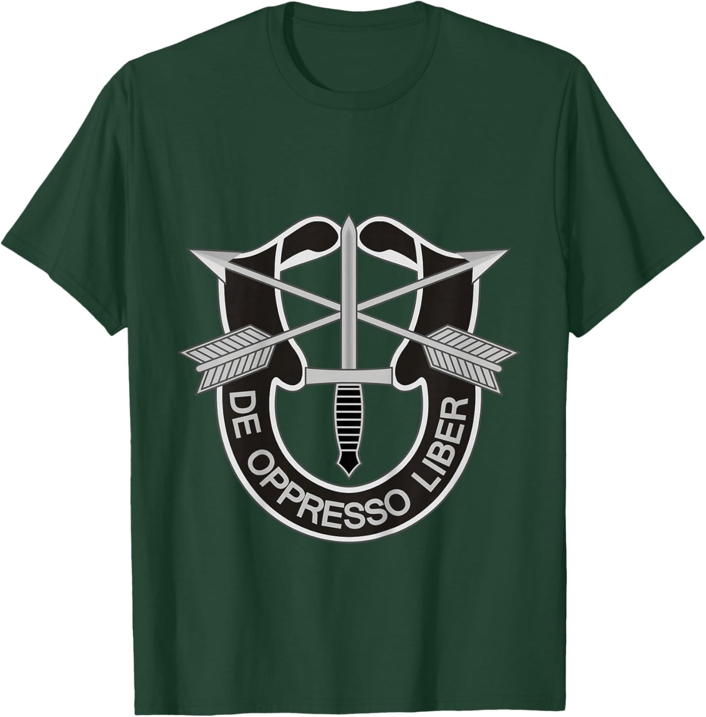 Kids US Special Forces Crest - De Oppresso Liber for Boys, Girls T-Shirt - T-Shirt | Forest
