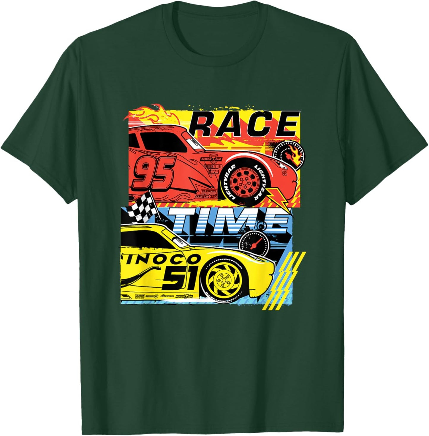 Disney Pixar Cars 3 McQueen And Cruz Race Time Chest Poster T-Shirt - T-Shirt | Forest