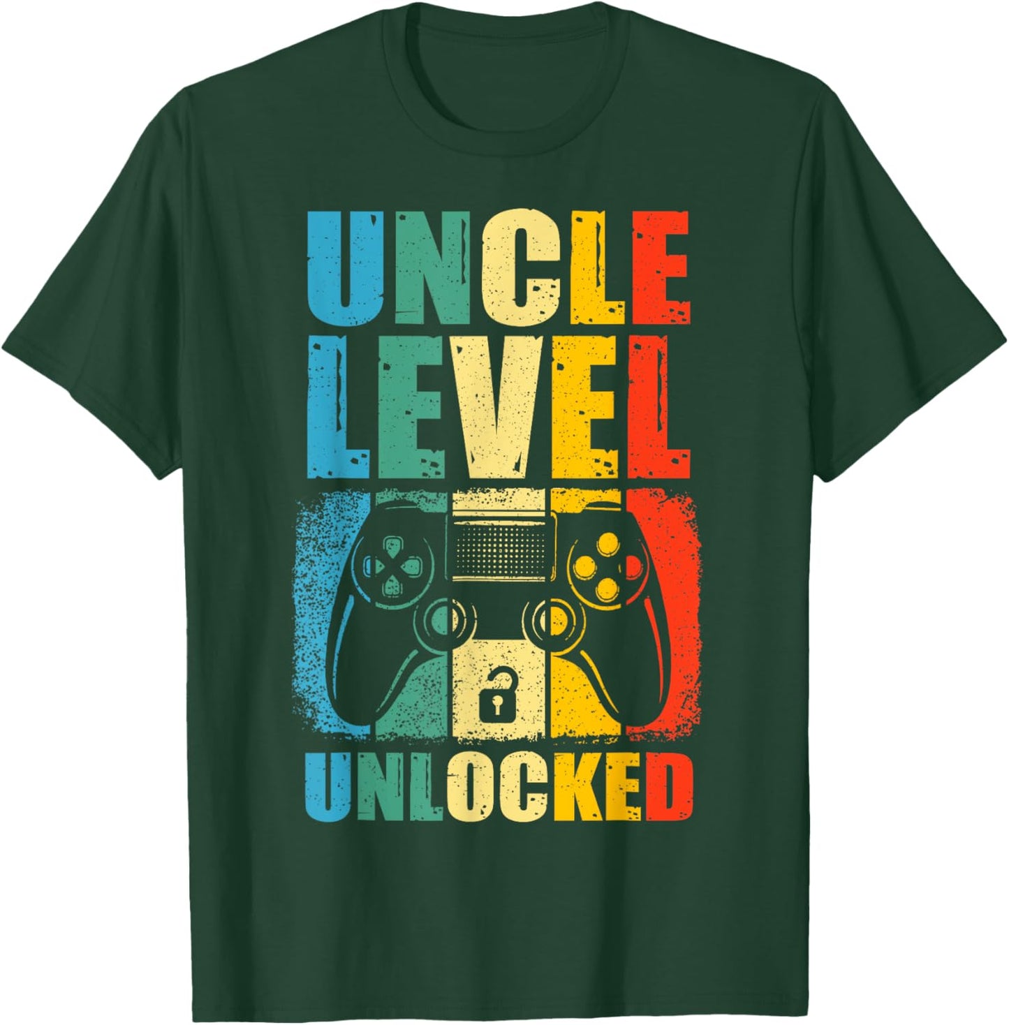 Uncle Level Unlocked Leveled Up To Uncle Promoted To Gamer T-Shirt - T-Shirt | Forest