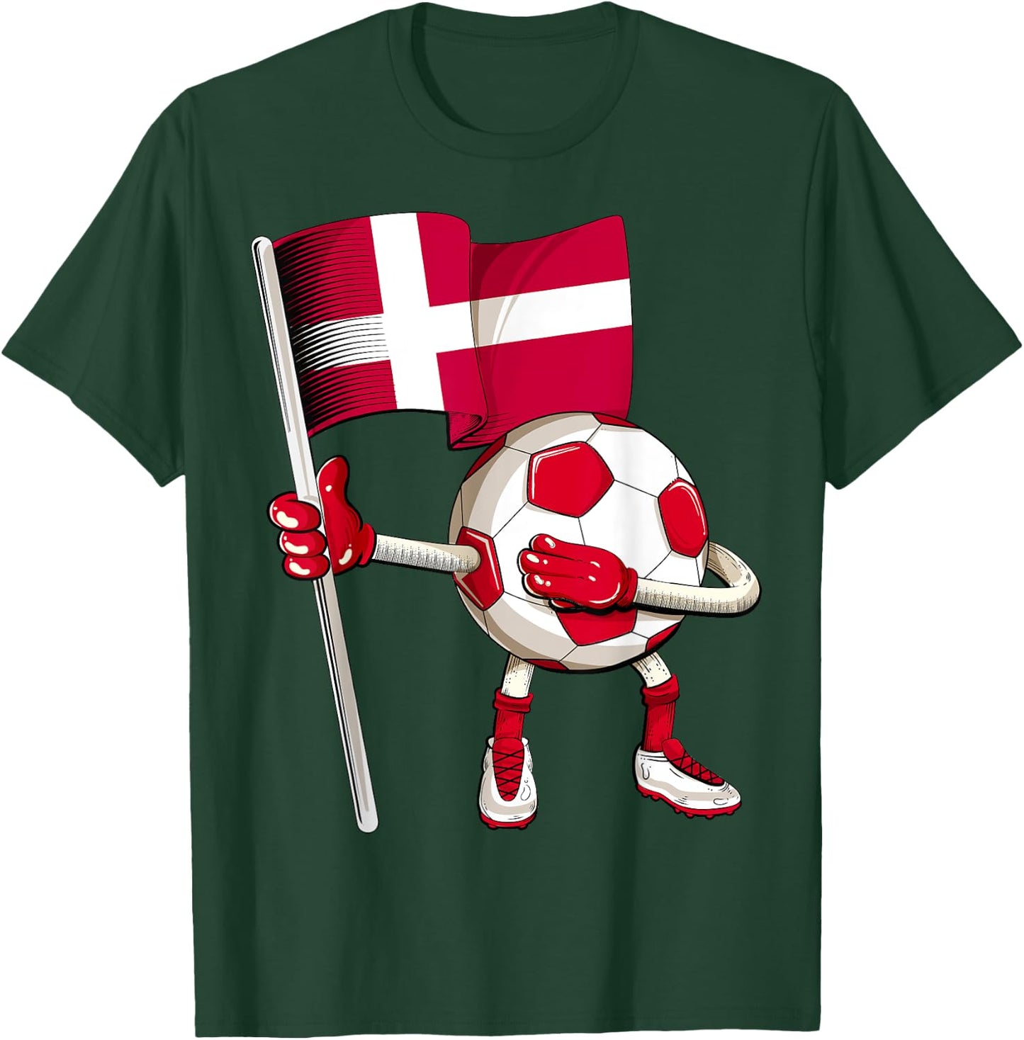 Denmark Soccer Jersey Danish Flag Football Dab Funny T-Shirt - T-Shirt | Forest