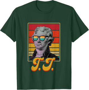 T.J. President Thomas Jefferson Retro Patriotic 4th Of July Men T-Shirt - T-Shirt | Forest