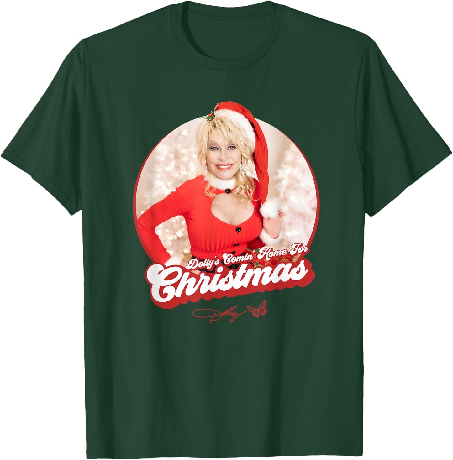 Dolly Parton's Comin' Home for Christmas -Adults - Black, Small T-Shirt - T-Shirt | Forest