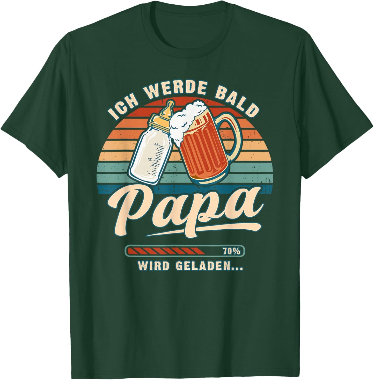 Werdender Papa Du Wirst Papa Verkünden Babyflasche Krug T-Shirt - T-Shirt | Forest