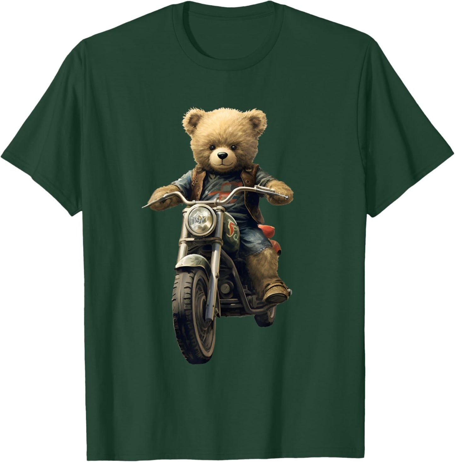 Teddy Bear Biker T-Shirt - T-Shirt | Forest