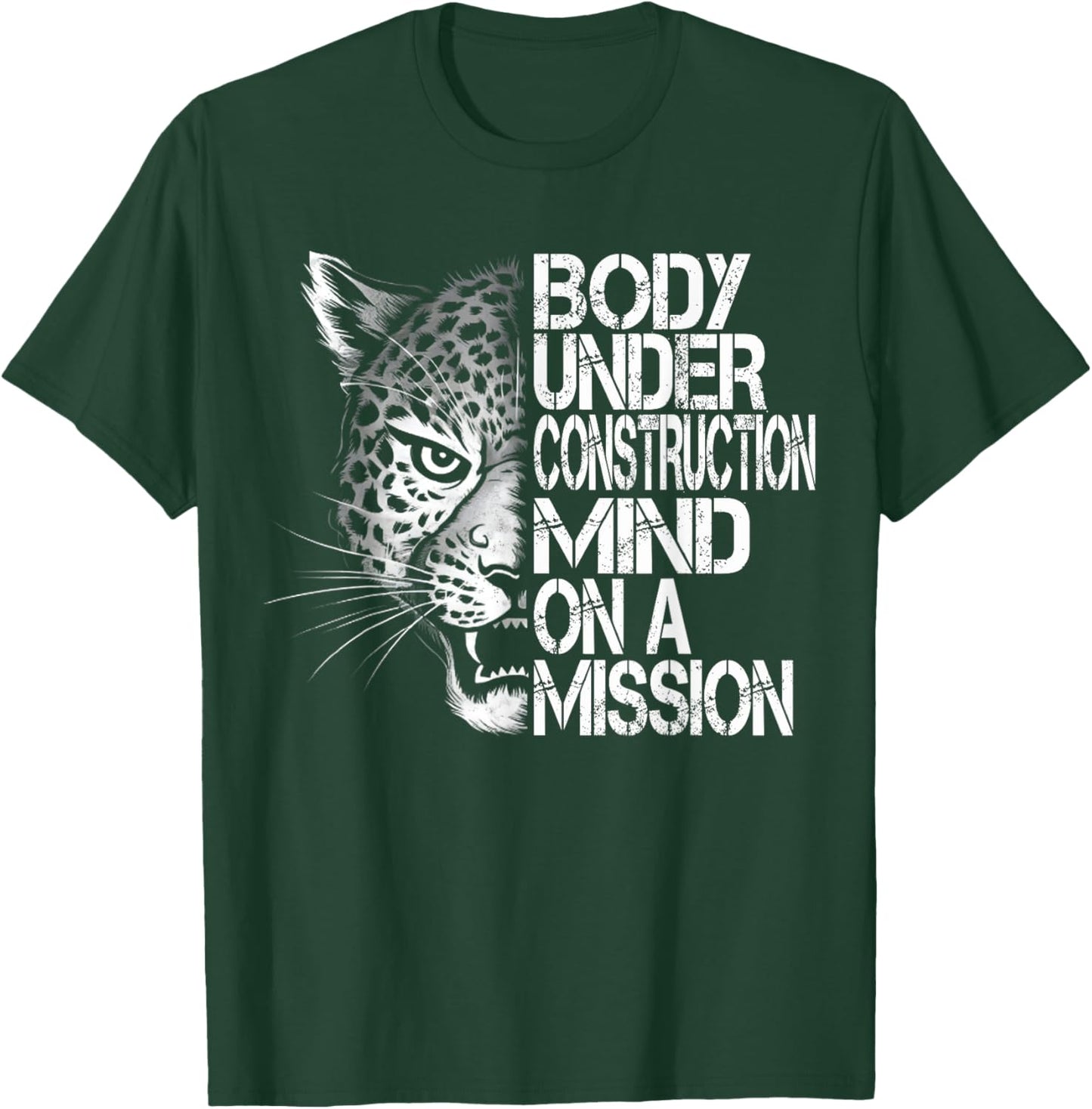 Tiger Gym Lovers Men Women Workout Body under construction T-Shirt - T-Shirt | Forest