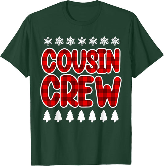 Cousin Crew Funny Buffalo Plaid Christmas Xmas Outfit T-Shirt - T-Shirt | Forest