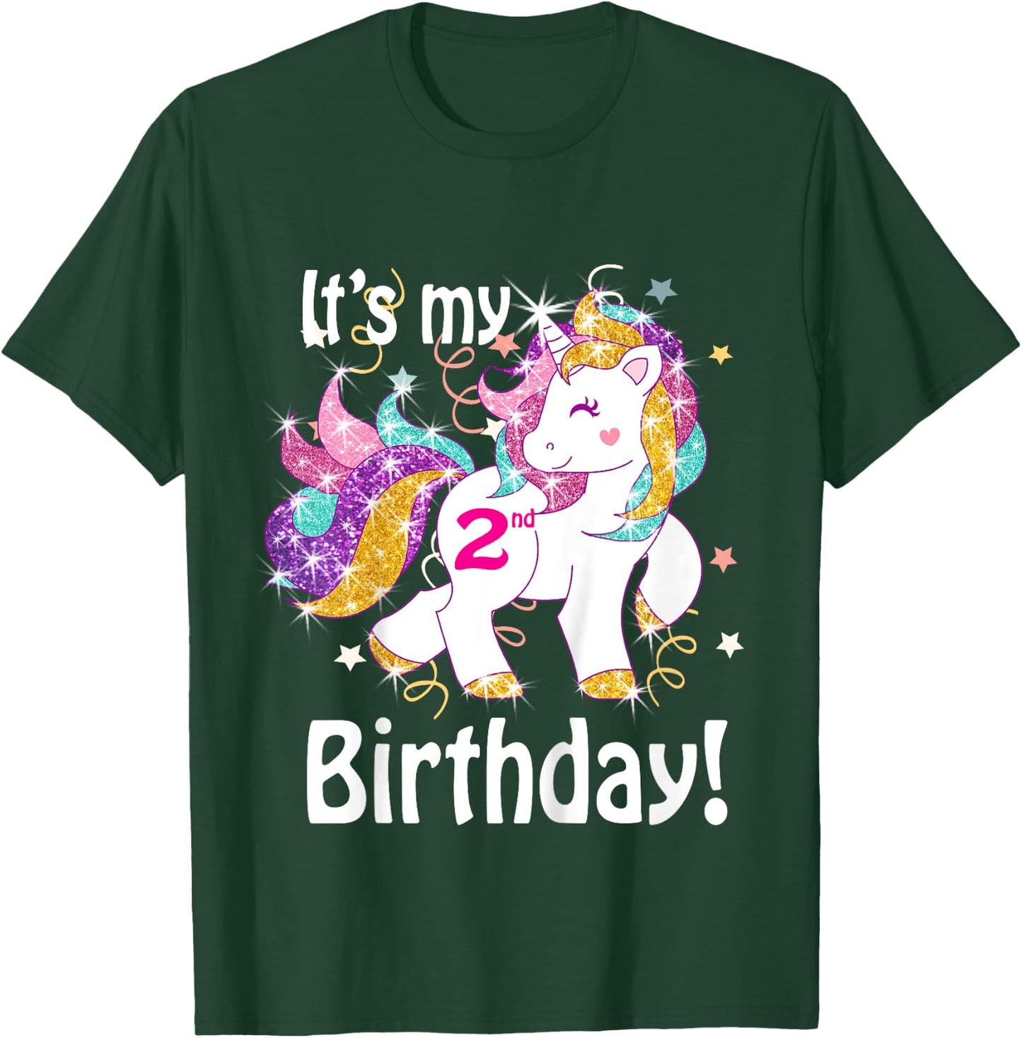 Its My 2nd Birthday Unicorn Outfits for toddler girls gift T-Shirt - T-Shirt | Forest