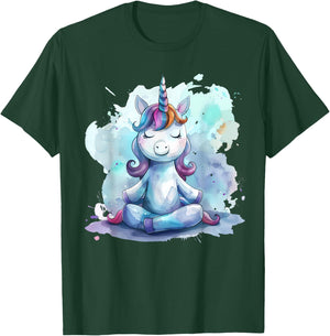 Unicorn Meditation Hindu Zen Buddha Spirituality Buddhist T-Shirt - T-Shirt | Forest