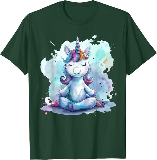 Unicorn Meditation Hindu Zen Buddha Spirituality Buddhist T-Shirt - T-Shirt | Forest