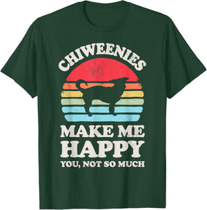Chiweenies Make Me Happy You Not So Much Retro Dog Lover T-Shirt - T-Shirt | Forest