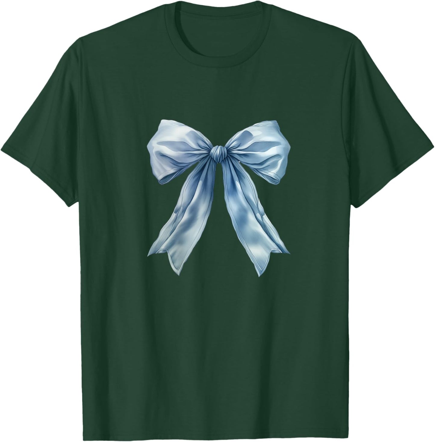 Baby Blue Bow Cute Coquette y2k Clean Girl Aesthetic Women T-Shirt - T-Shirt | Forest