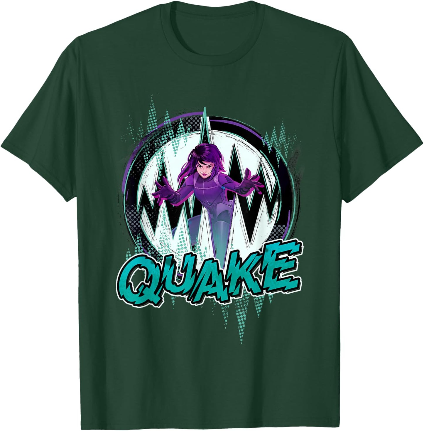 Marvel Rising Secret Warriors Quake Action Pose Logo T-Shirt - T-Shirt | Forest