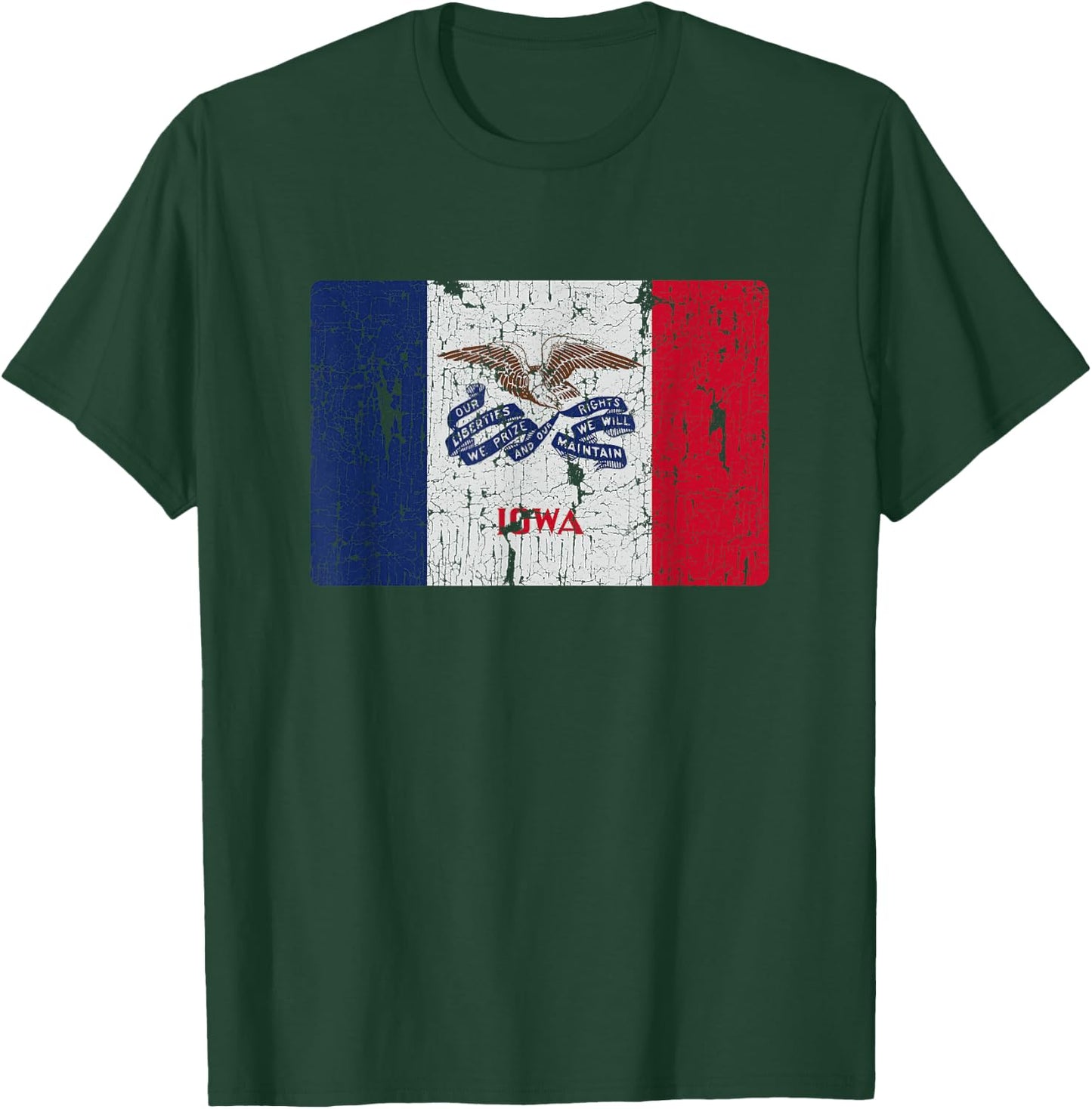 Vintage Iowa Flag IA Souvenir T-Shirt - T-Shirt | Forest