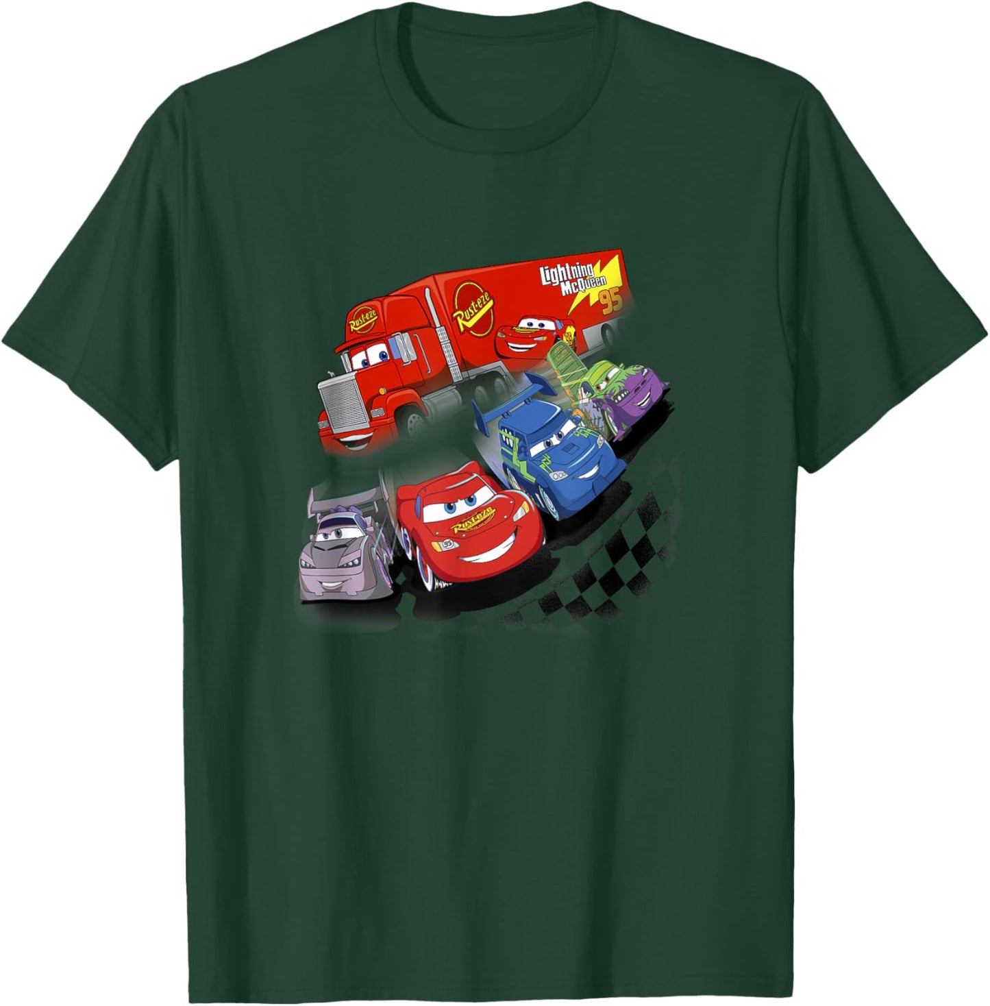 Disney Pixar Cars Mac & Lightning VS Delinquent Road Hazards T-Shirt - T-Shirt | Forest